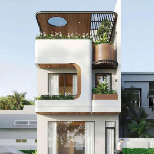 Mẫu thiết kế nhà 3 tầng hiện đại đơn giản tươi sáng